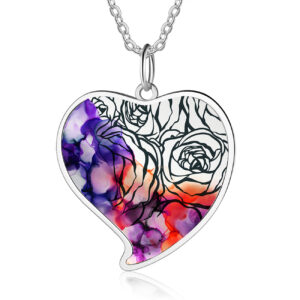 Heart Pendant – Floral Necklace